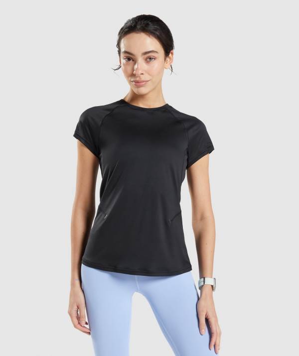 Damske Tricka Gymshark Speed Čierne | YG0473985